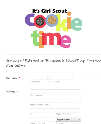 Form Templates: Kylie's Girl Scout Cookies Fundraiser 