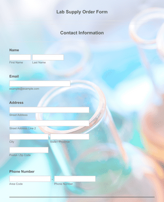 Lab Supply Order Form Template | Jotform