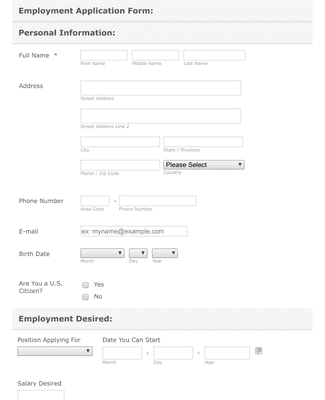 City Hall Job Application Form Template | Jotform