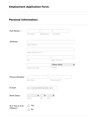 Labor Application Form Template | Jotform