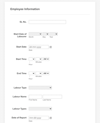 Labour Registration Form Template | Jotform