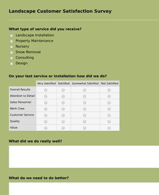 Food Service Questionnaire Food Service Satisfaction Survey Form Template | Jotform