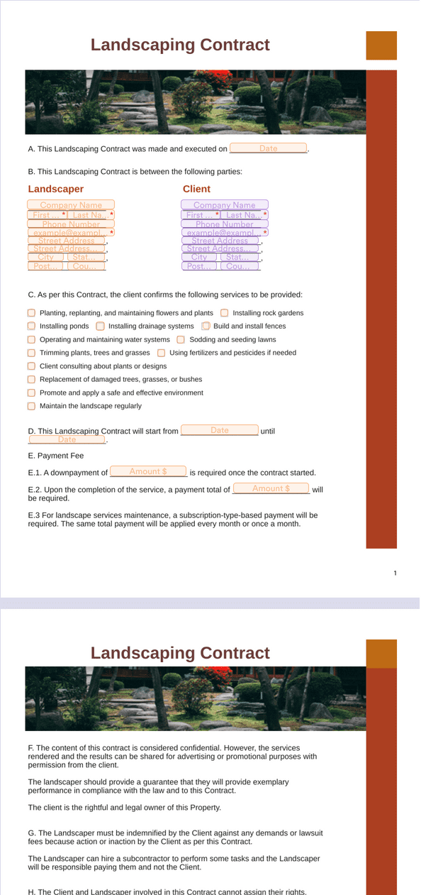 Landscaping Contract