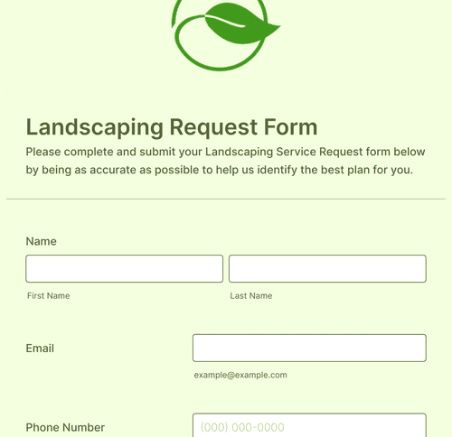 Landscaping Request Form Template | Jotform