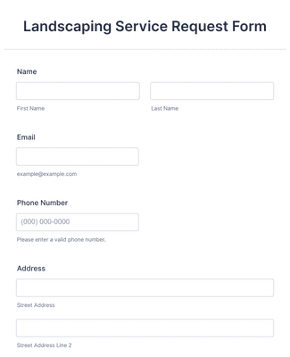 Form Templates: Landscaping Service Request Form