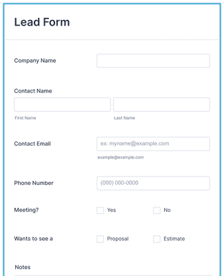 Form Templates: Lead Generating Form