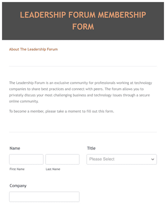 Form Templates: Leadership Forum Membership Form