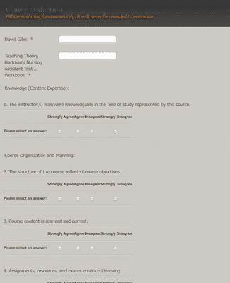 Instructor Evaluation Survey Form Template Jotform