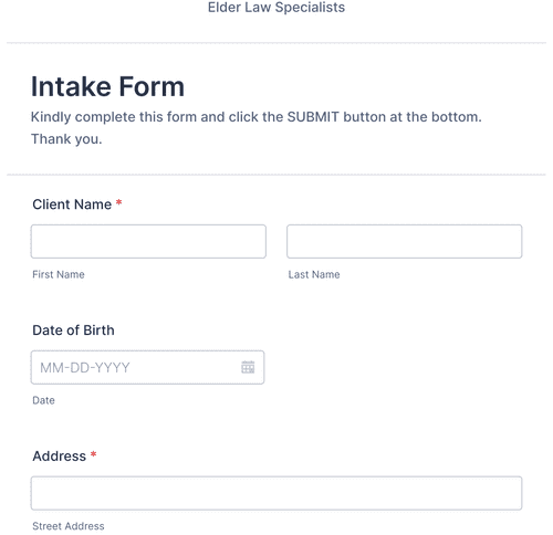 Legal Intake Form Template Jotform