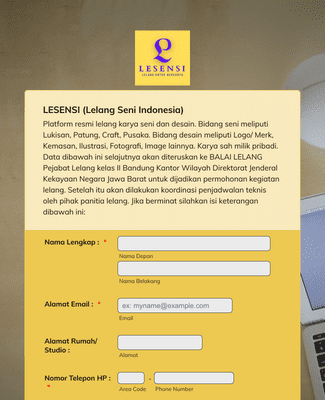 Form Templates: LESENSI (Lelang Seni Indonesia)