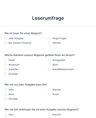 Form Templates: Leserumfrage