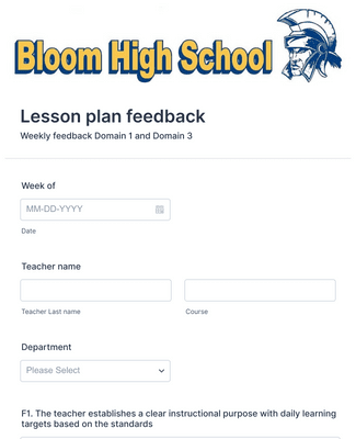 Lesson plan feedback