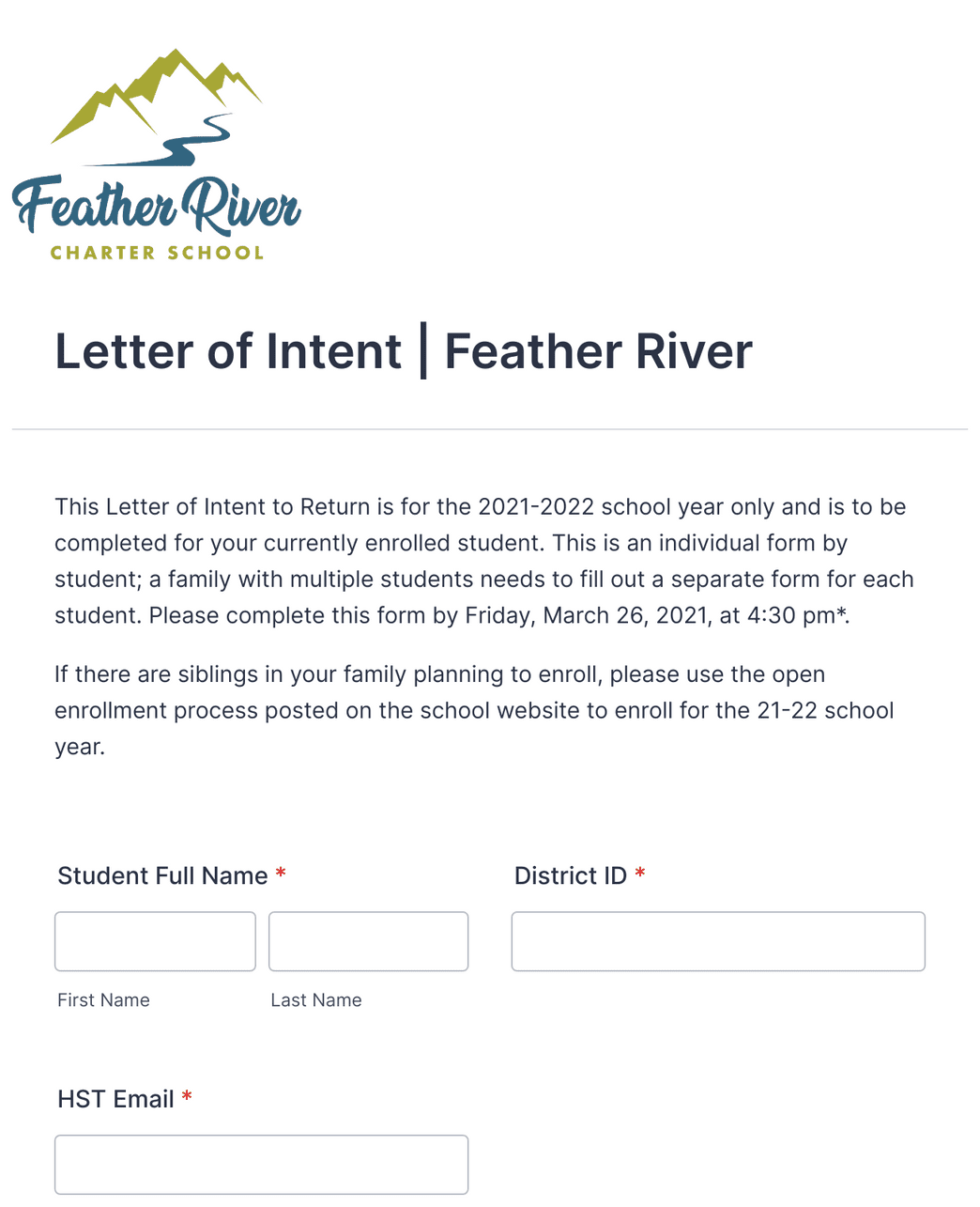 Letter Of Intent Feather River Charter School Form Template Jotform 1243