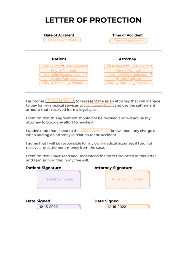 Letter of Protection Sign Templates Jotform