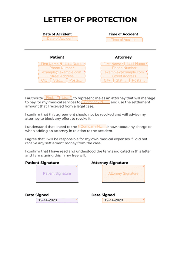 Letter of Protection - Sign Templates | Jotform