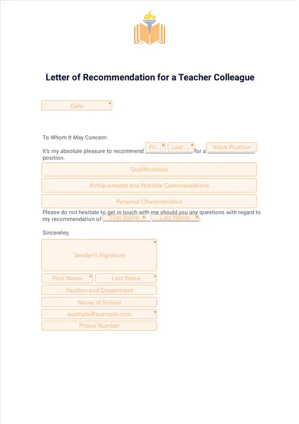 Letter of Recommendation for a Teacher Colleague