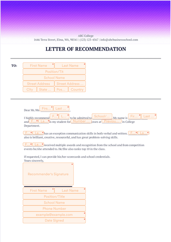 Letter of Recommendation for Graduate School