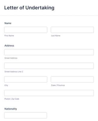 Letter of Undertaking Form Template | Jotform