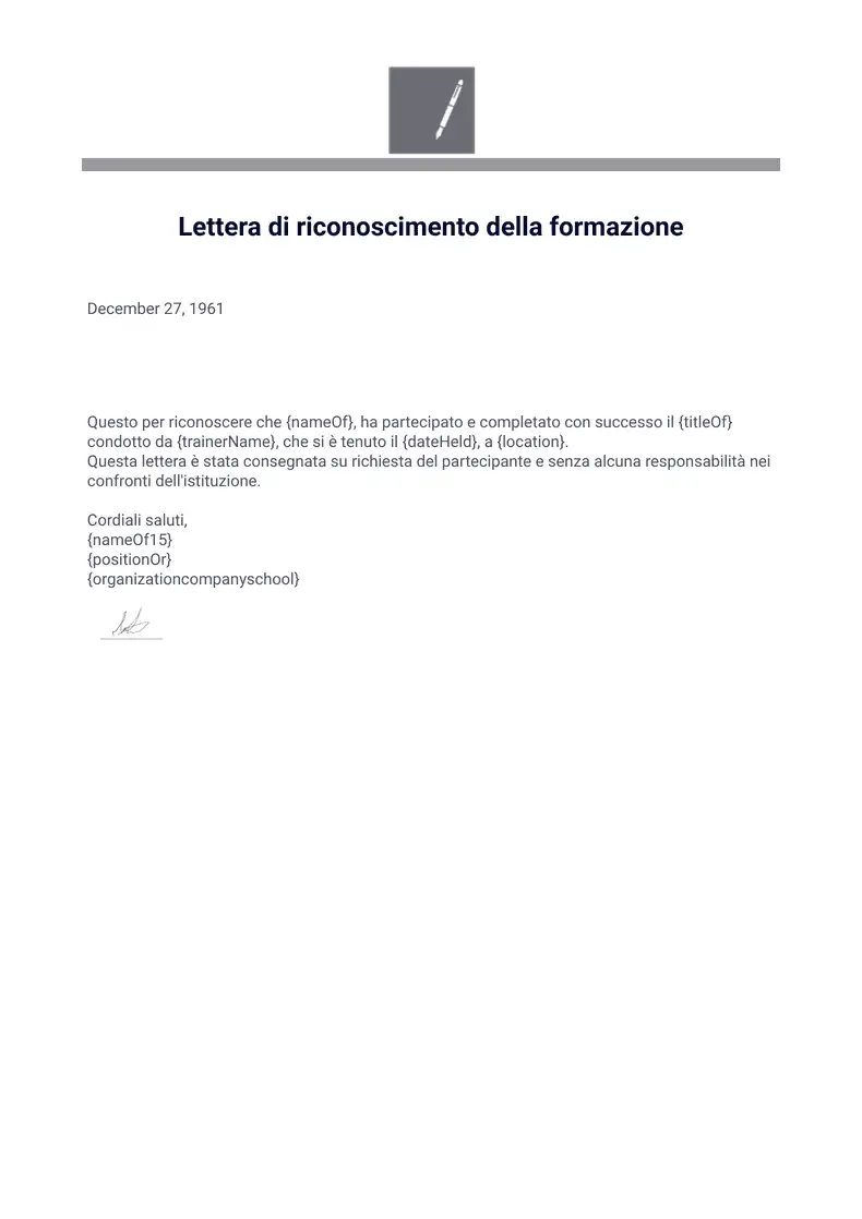 Lettera di conferma delle dimissioni - Template PDF | Jotform