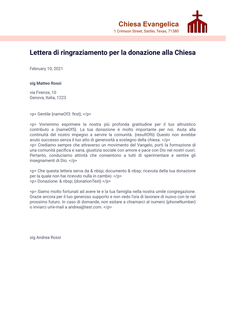Lettera di conferma del lavoro - Template PDF | Jotform