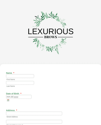 Lexurious Brows - Microshading Consent Form Template | Jotform