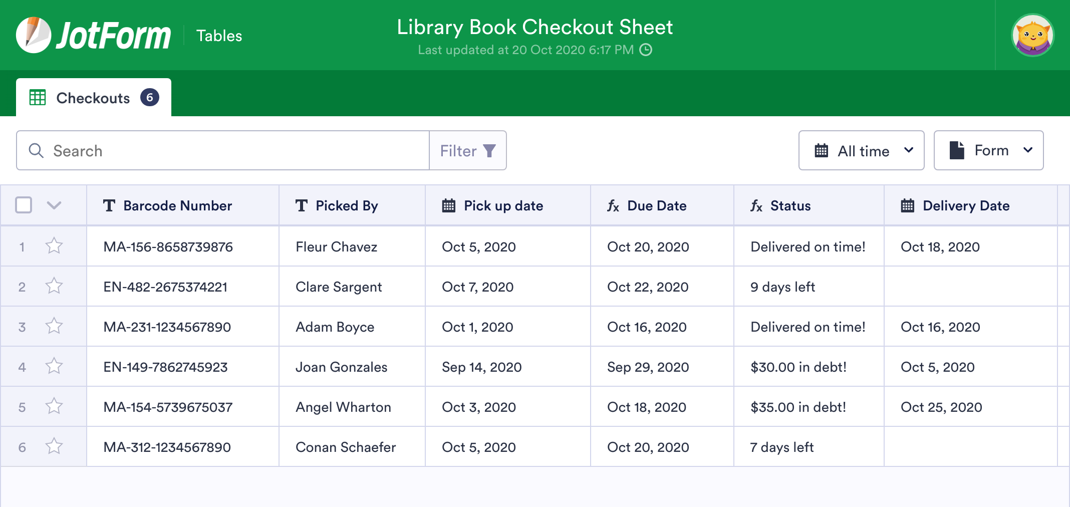 library-book-checkout-sheet-template-jotform-tables