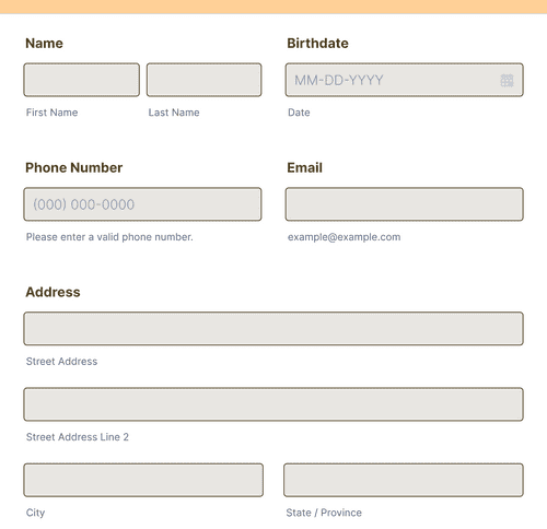Form Templates: Library Card Application Form