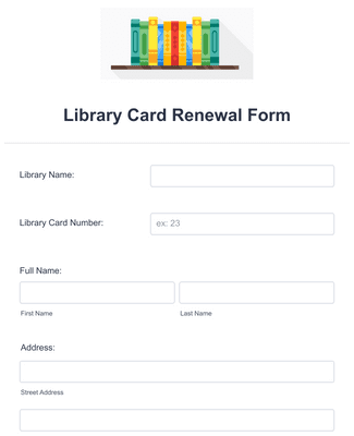 Form Templates: Library Card Renewal Form