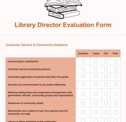 Library Director Evaluation Form Template Jotform   Library Director Evaluation Form 919fea55688d092fe296ef6edf70f4d9 Classic 