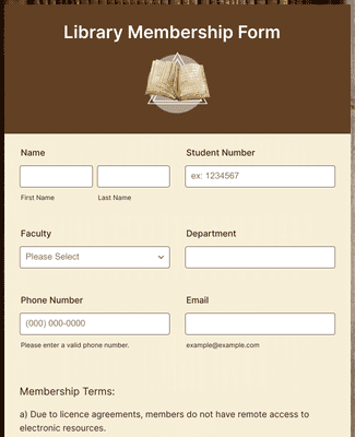 Library Membership Form Template | Jotform