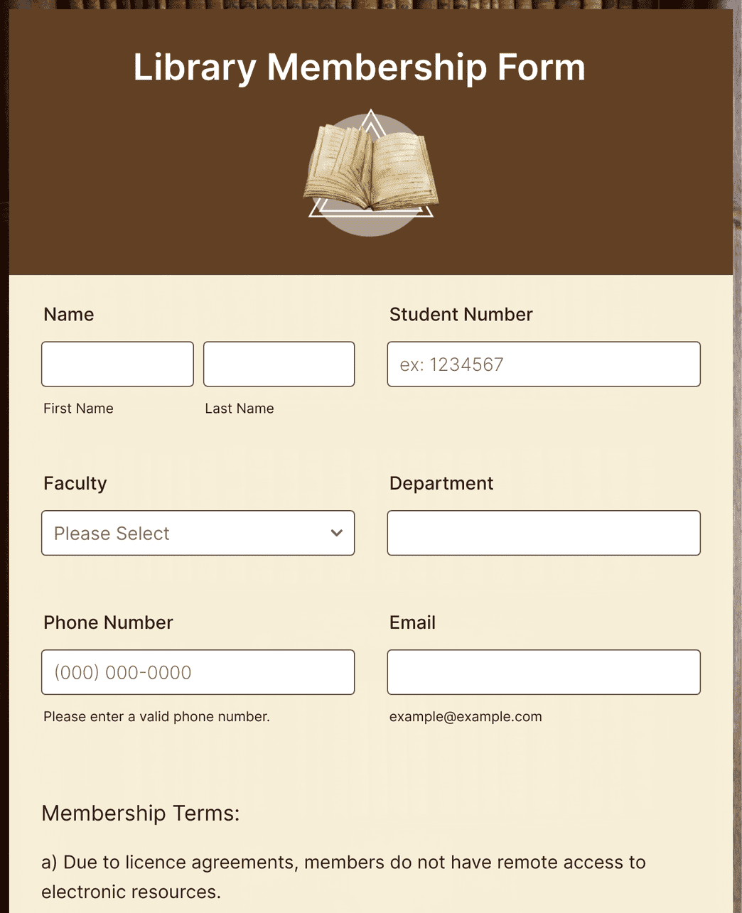 Library Membership Form Template Jotform