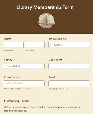 Form Templates: Library Membership Form
