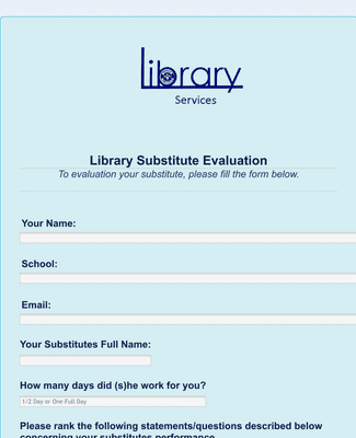 Library Substitute Evaluation Form