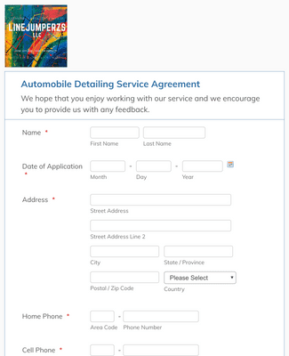 Form Templates: LineJumperzs Service Agreement Form