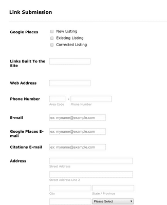 Form Templates: Link Submission Form