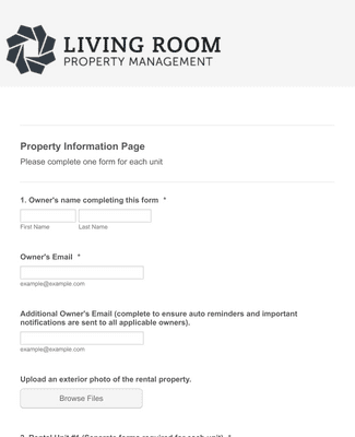 Living Room Property Management - Property Information Form Template ...