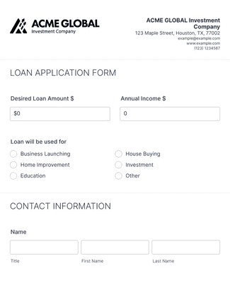 Form Templates: Loan Application Form 