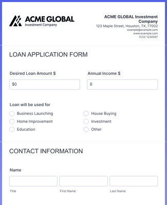 Form Templates: Loan Application Form 