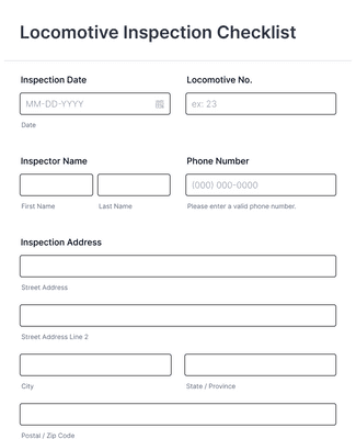 Locomotive Inspection Checklist Form Template | Jotform