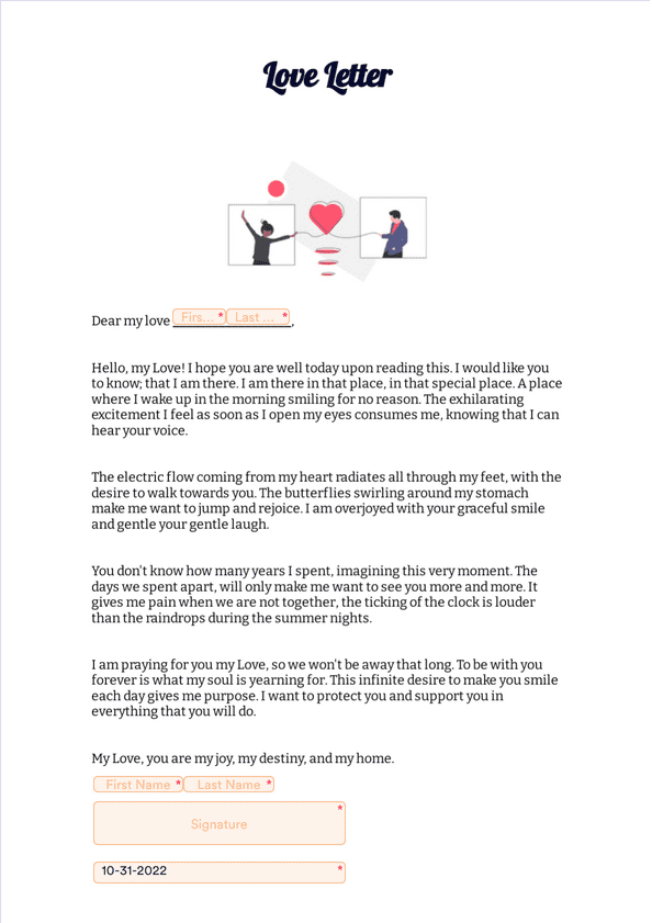 love letter paper design pdf
