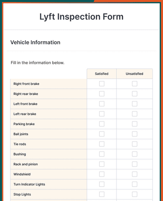 Form Templates: Lyft Inspection Form
