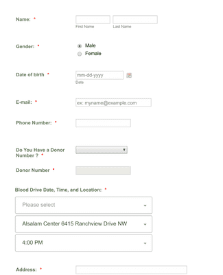 MAC Blood Drive Form Template | Jotform