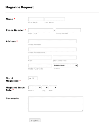 Annual Magazine Subscription Template Form Template | Jotform