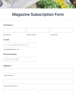 Form Templates: Magazine Subscription Form