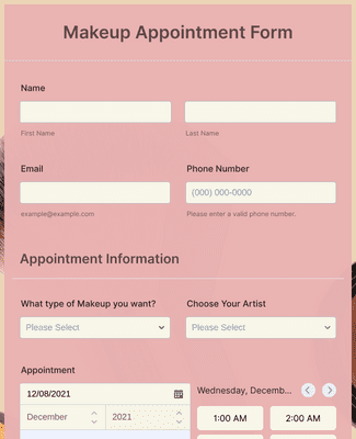 Makeup Appointment Form