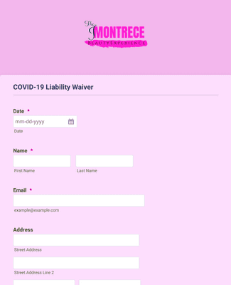 Form Templates: Makeup, Lashes and Brow Services COVID 19 Liability Waiver