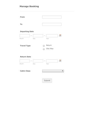 Form Templates: Manage Booking