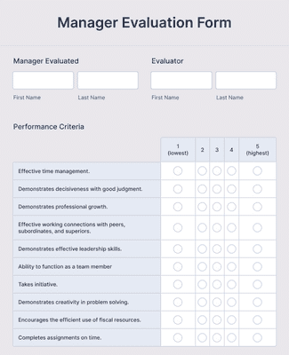 evaluation chart templates
