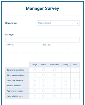 Form Templates: Manager Survey
