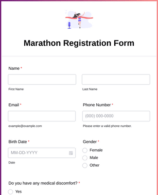 Form Templates: Marathon Registration Form
